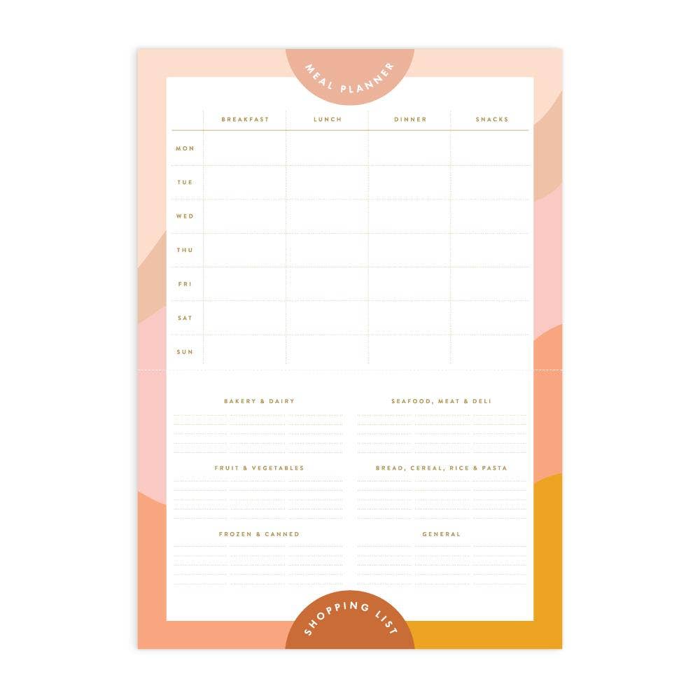 Fox & Fallow - Muse A4 Meal Planner Magnet Notepad