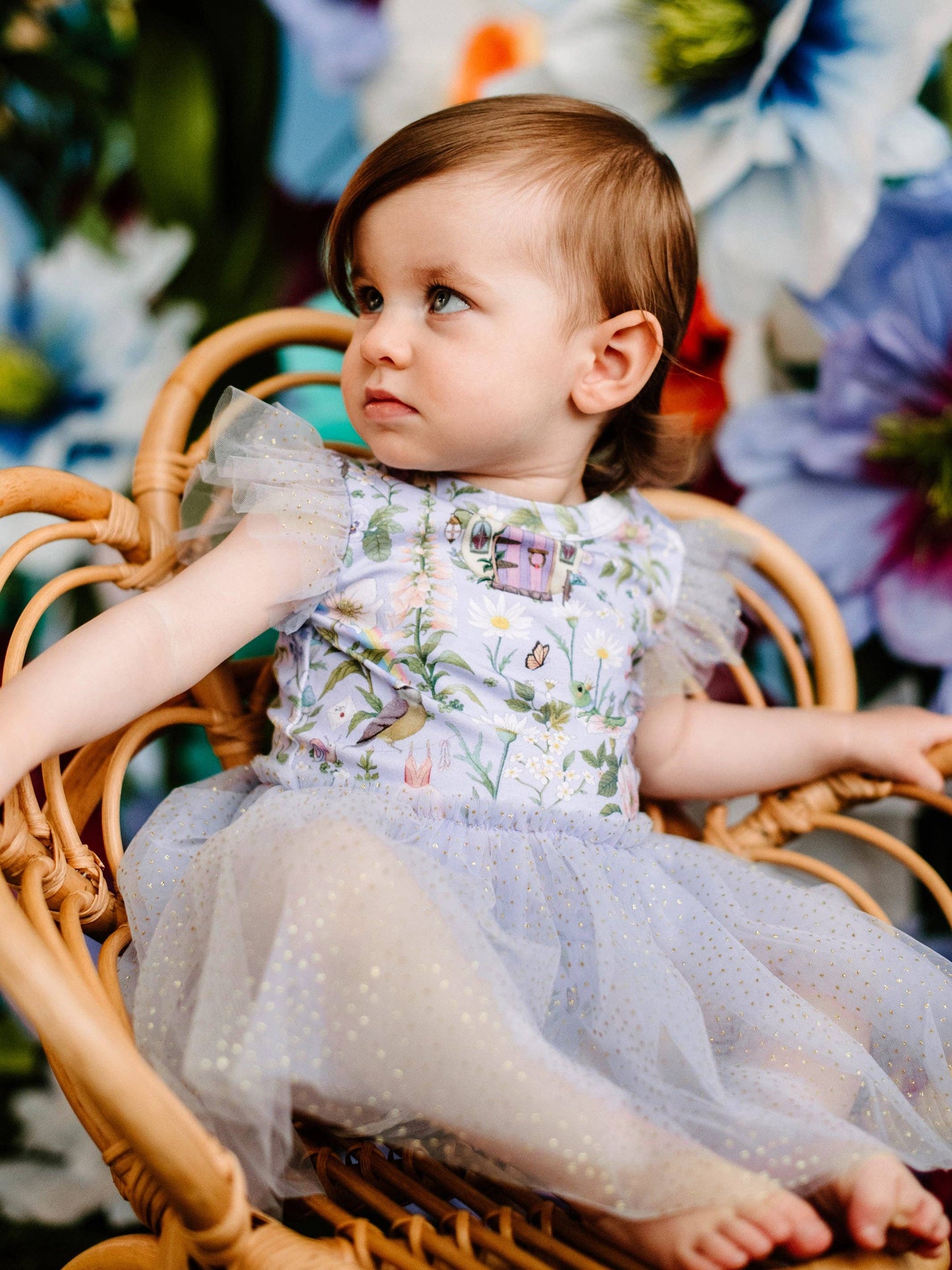 Fleur Harris - 'Fairyland' Dreamy Tutu Bodysuit Dress Baby - Cornflower