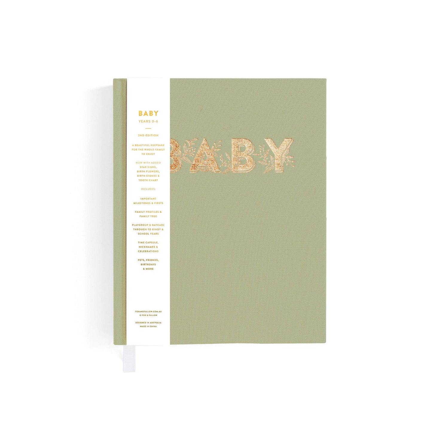 Fox & Fallow - Mini Baby Book Sage