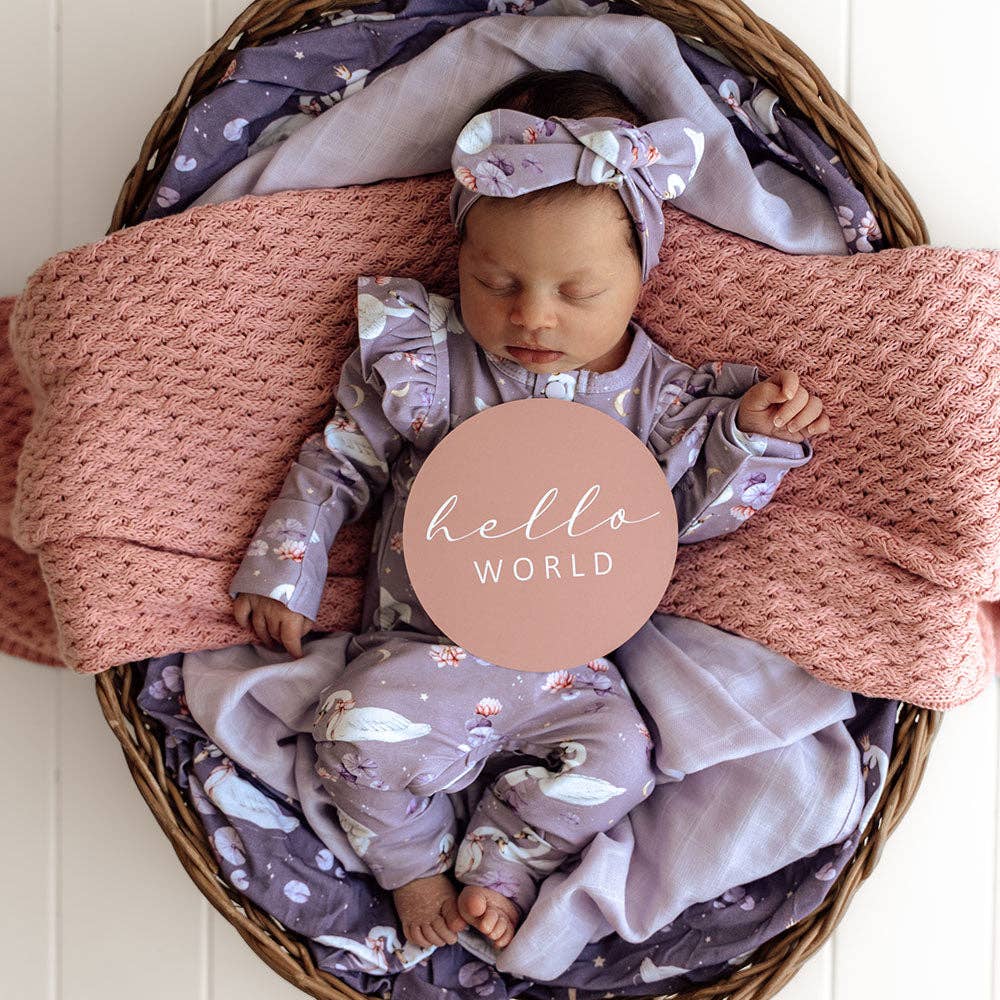 Snuggle Hunny - Swans & Rosa Reversible Milestone Cards