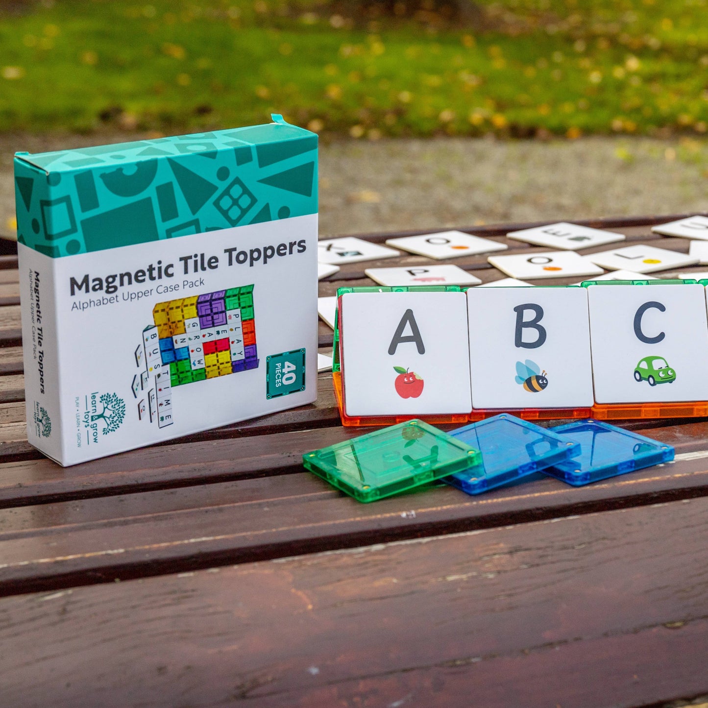 Learn and Grow Toys - Learn & Grow Magnetic Tile Topper - Alphabet Upper Case Pack