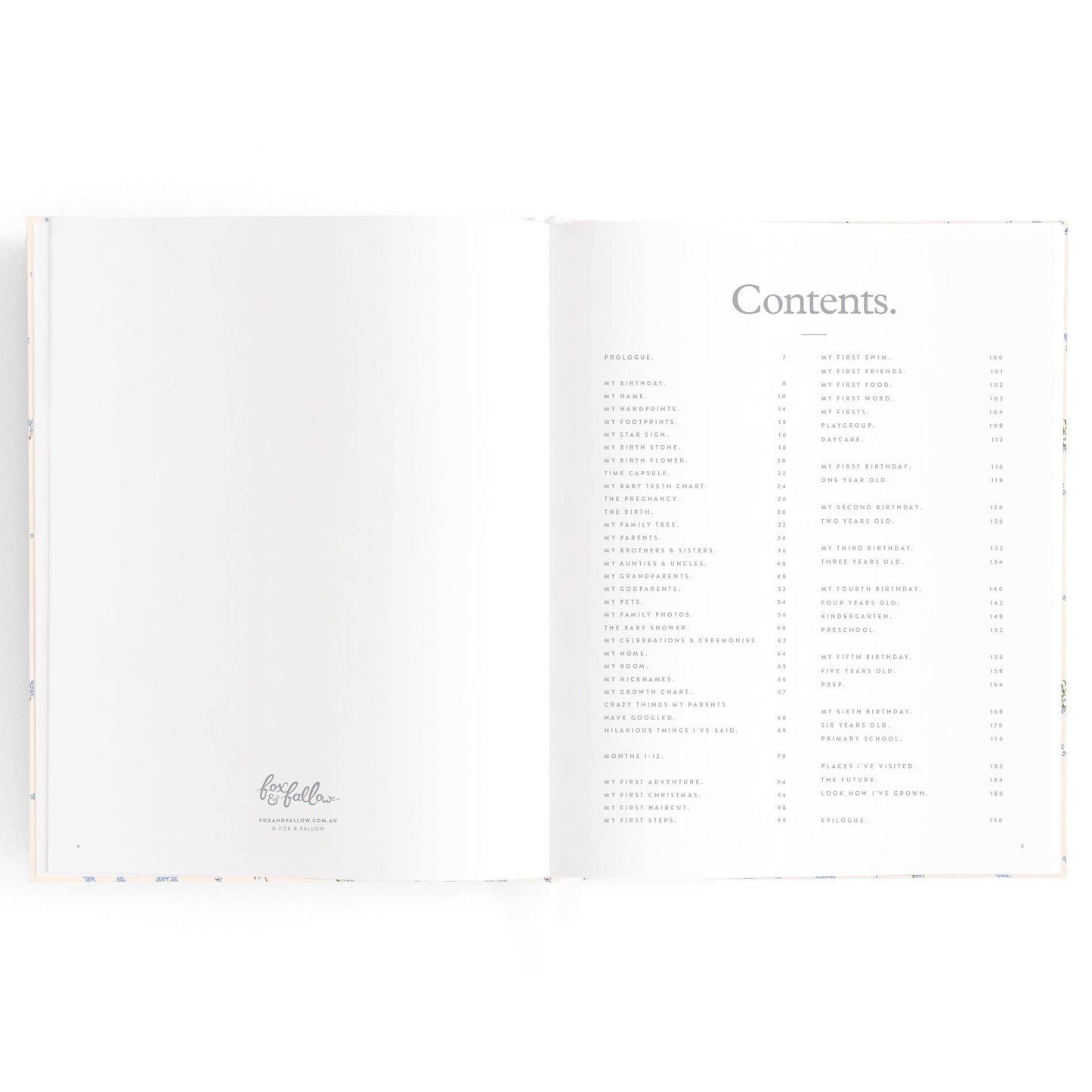 Fox & Fallow - Baby Book Forget-Me-Not