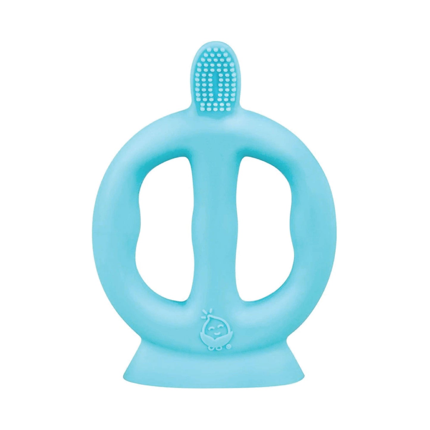 For Baby and Up - Green Sprouts - Learning Toothbrush made from Silicone-Aqua-9/18mo