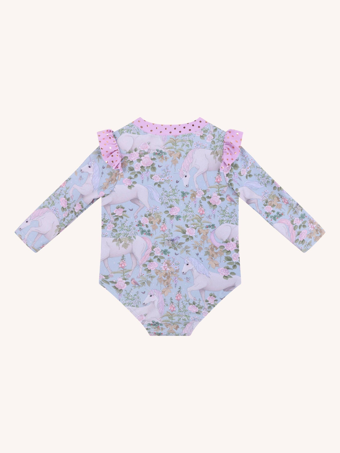 Fleur Harris - 'Field of Dreams' Baby One Piece Swimsuit - Soft Aqua