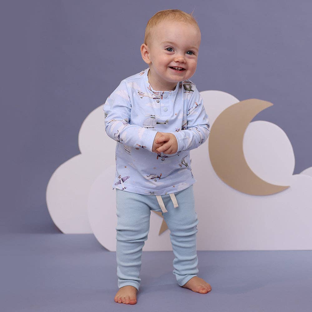 Snuggle Hunny - Baby Blue Organic Pants