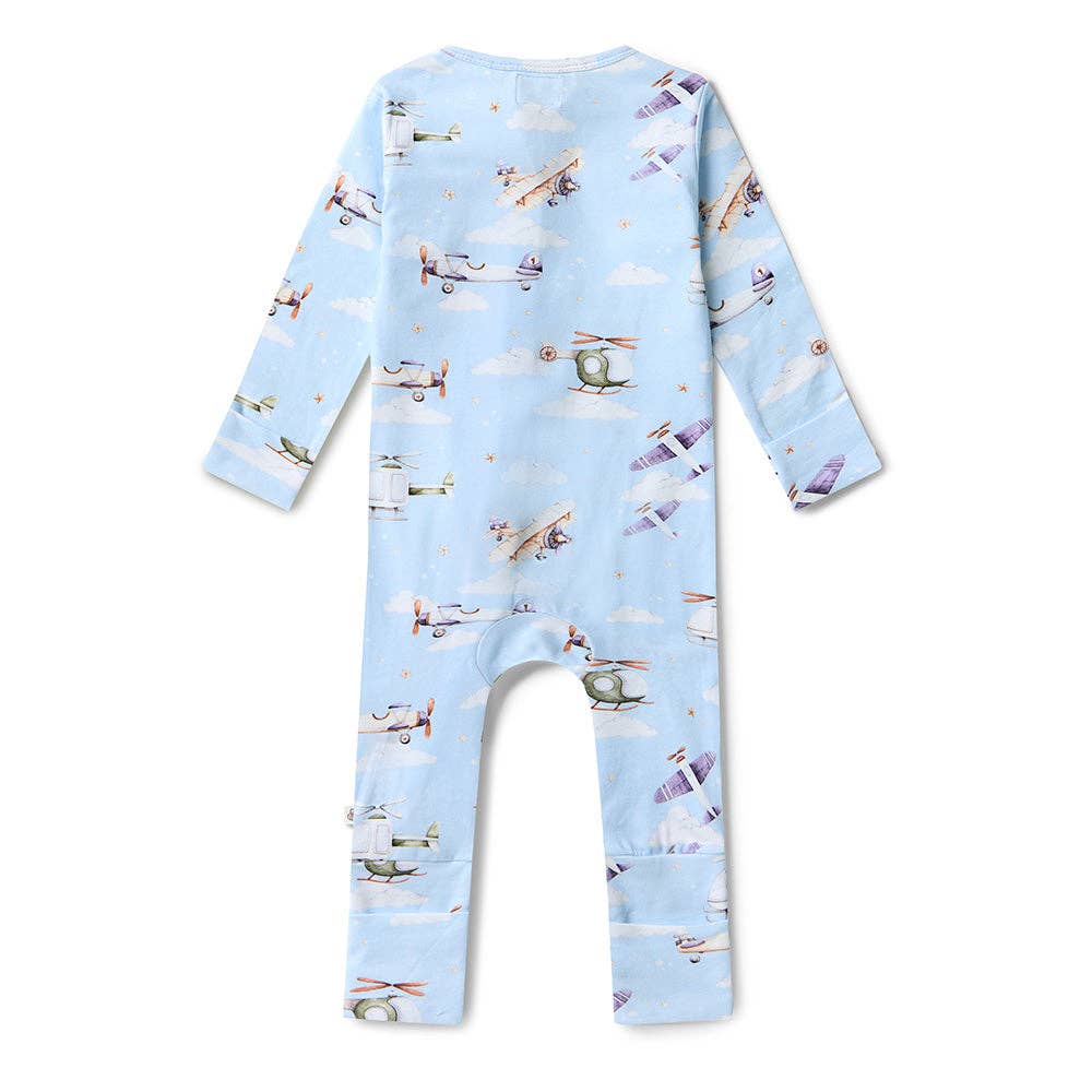 Snuggle Hunny - Taking Flight Organic Snugglesuit Convertible Romper