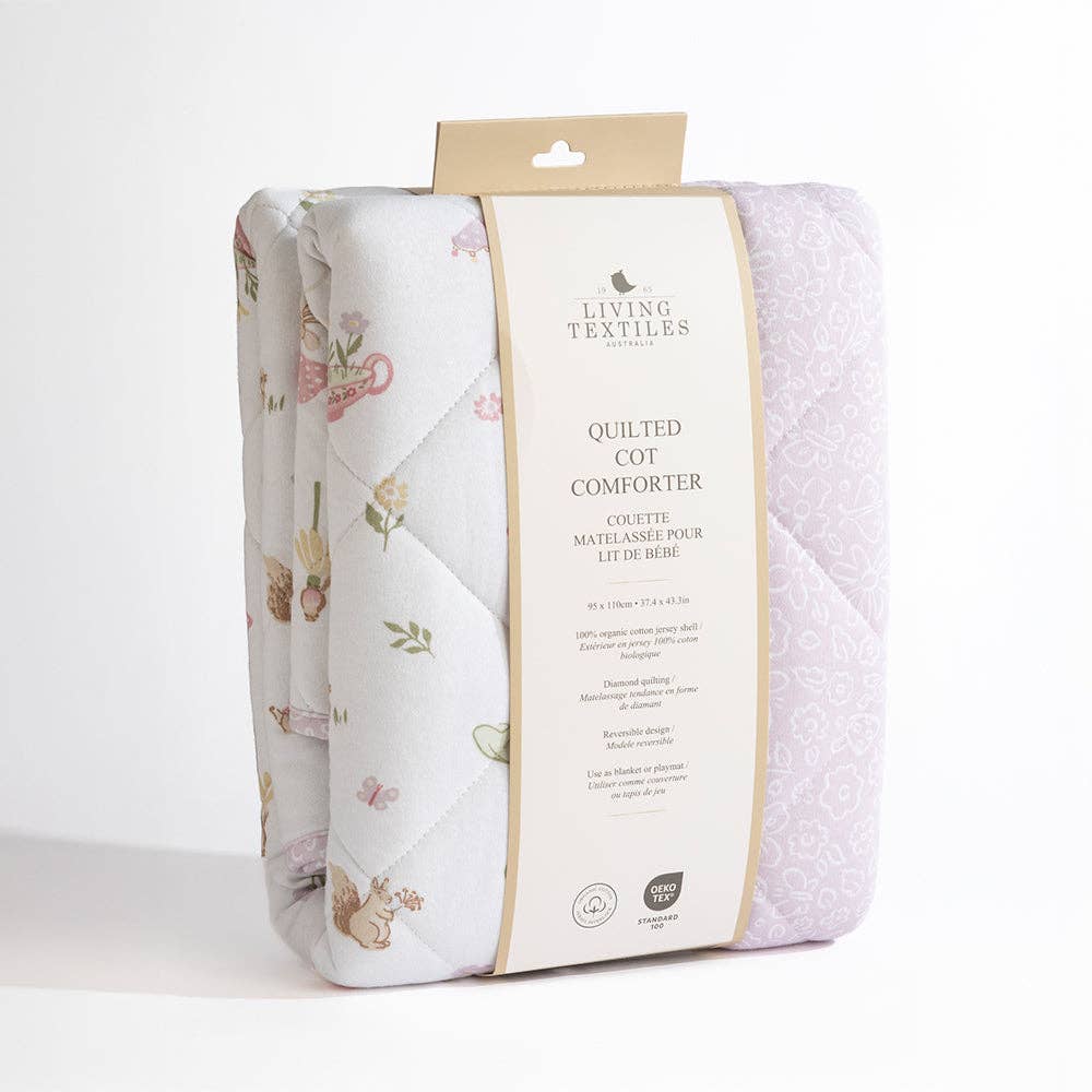 Living Textiles - Organic Reversible Cot Comforter - Whimsical Wonderland