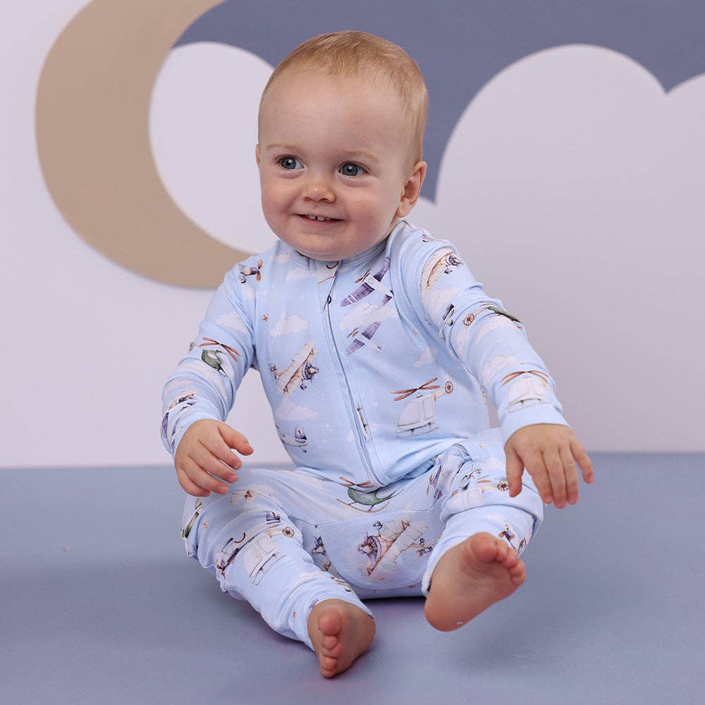 Snuggle Hunny - Taking Flight Organic Snugglesuit Convertible Romper
