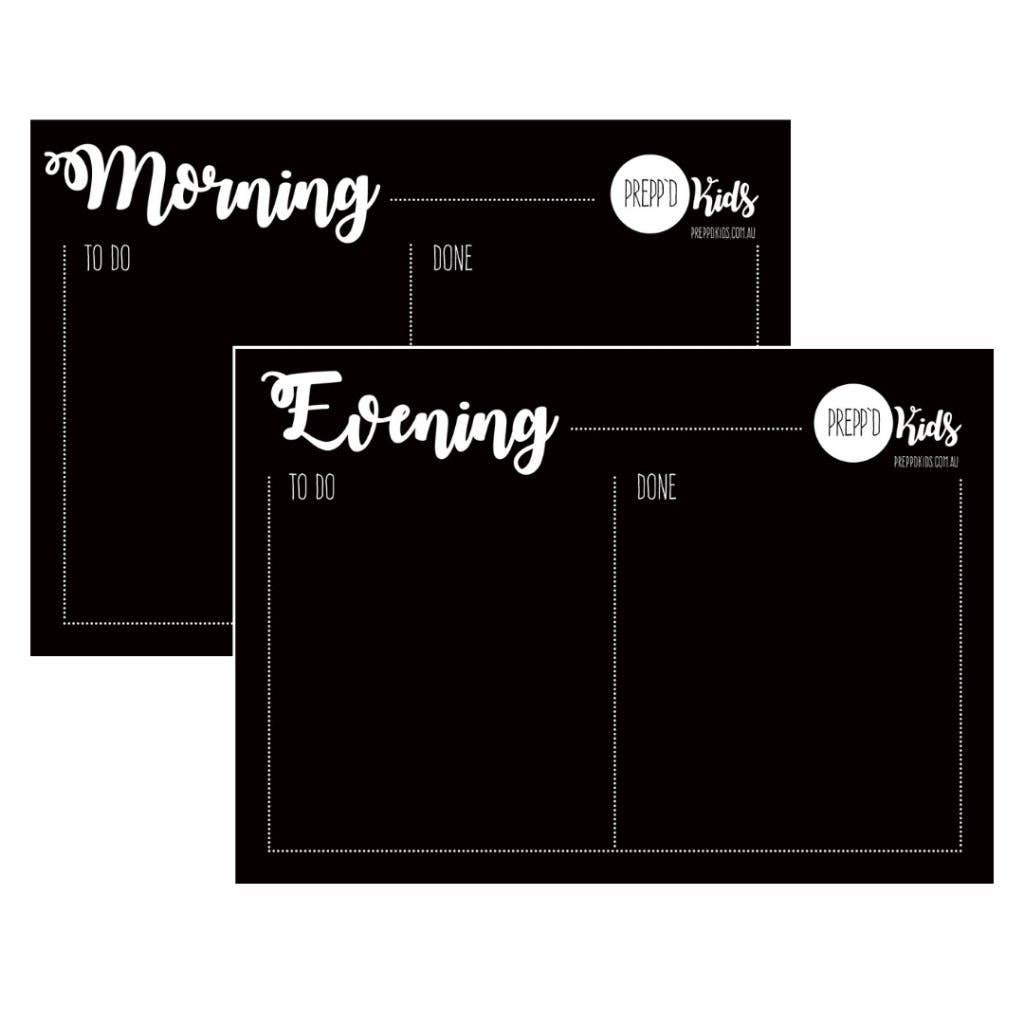 Morning & Evening Routine Chart Set (A4)