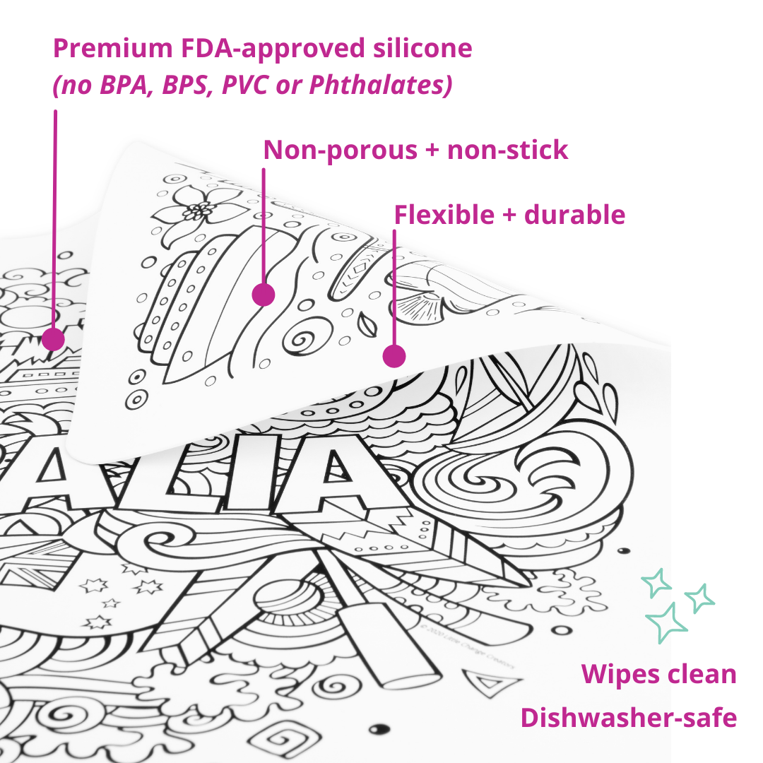Little Change Creators - OUR WORLD | Re-FUN-able™ Colour-In Placemat for Kids