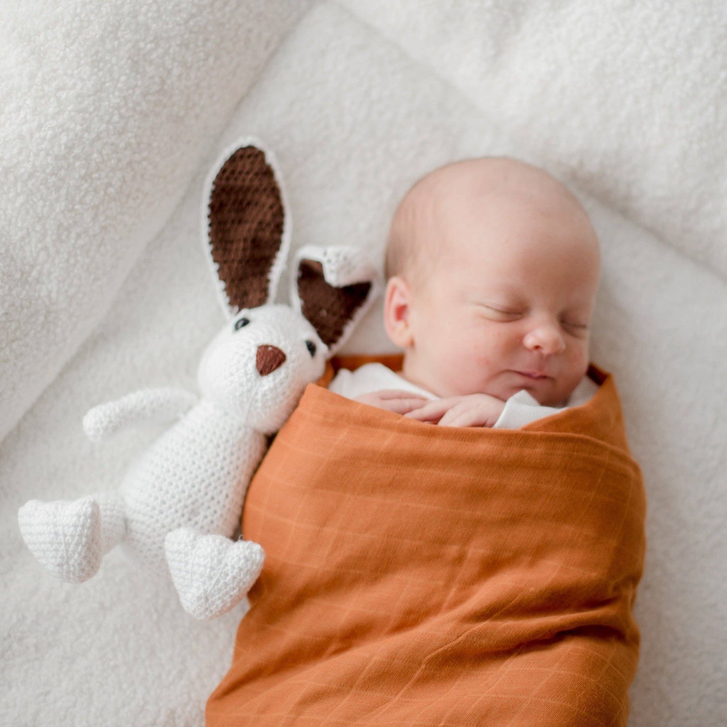 Zoe Sage - Organic Cotton Muslin Swaddle Wrap 120cm | Savannah Rust