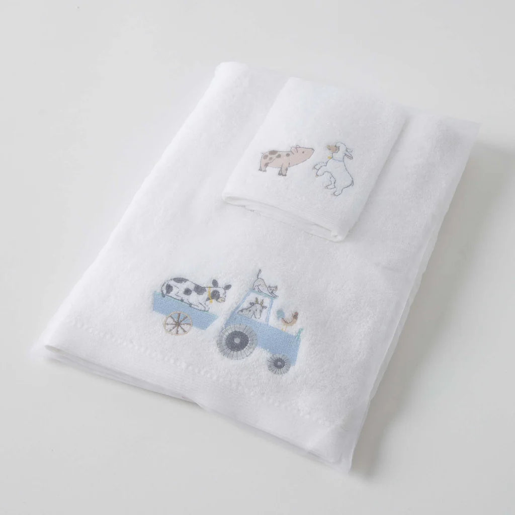 Jiggle & Giggle - Farm Fun Bath Towel & Face Washer in Organza Bag
