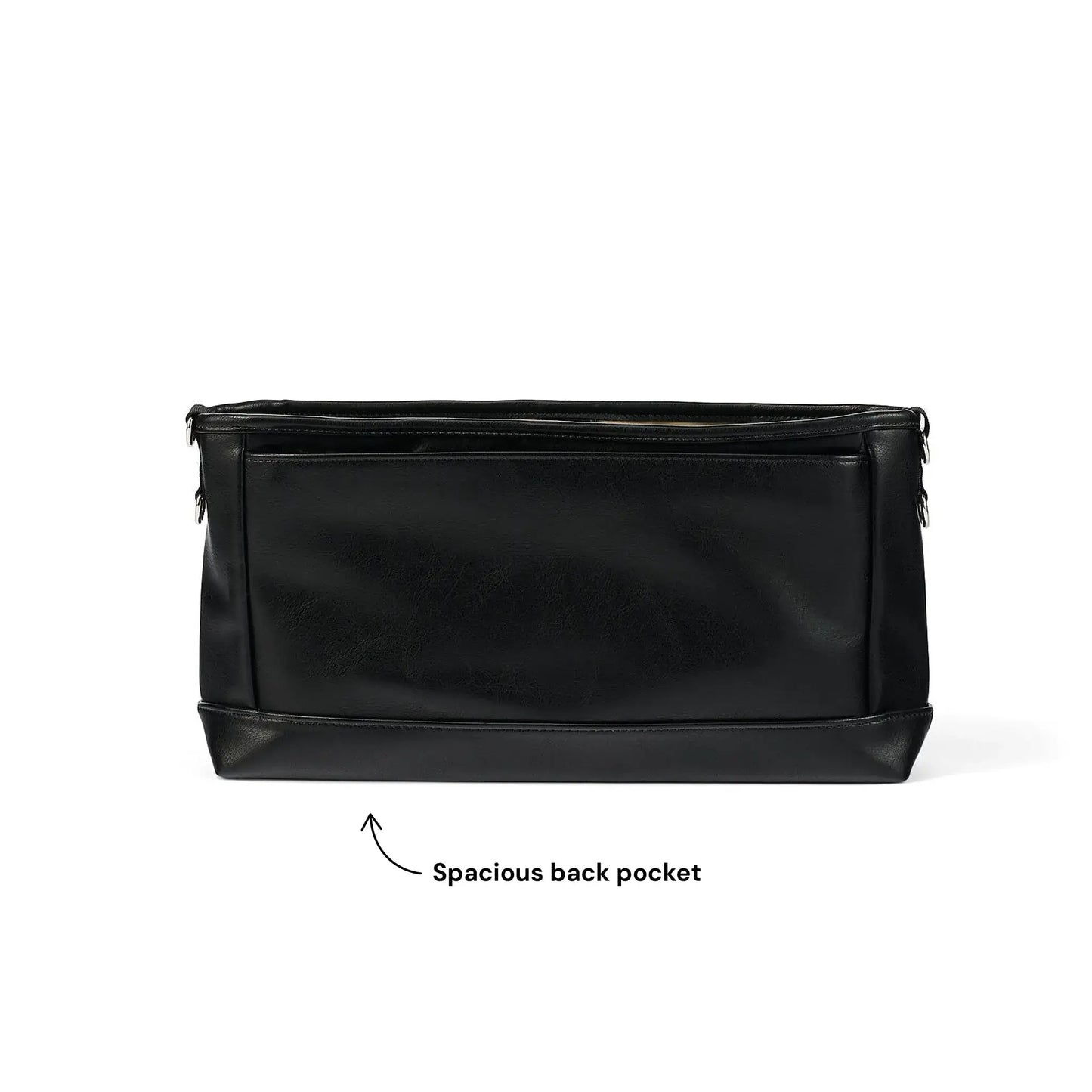 OiOi - Signature Pram Caddy - Black Dimple Vegan Leather