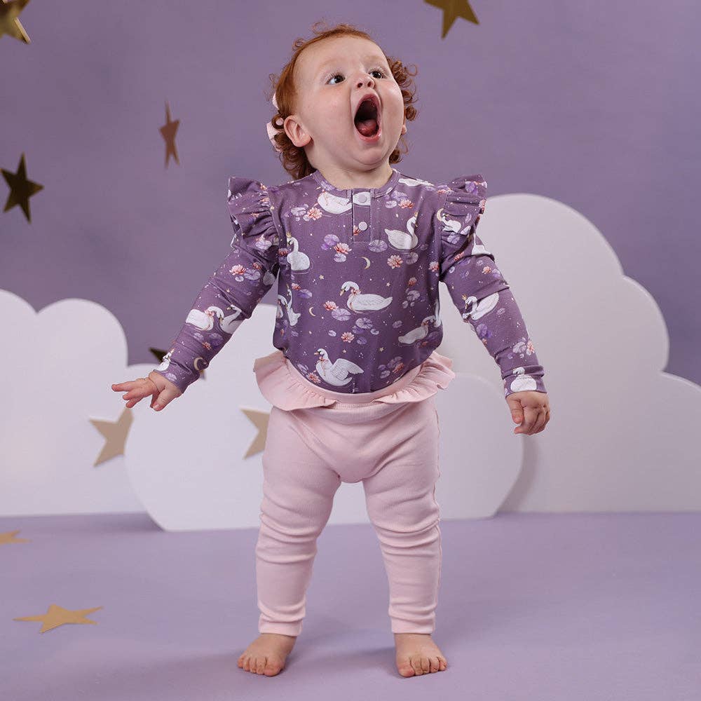 Snuggle Hunny - Baby Pink Organic Pants with Frill