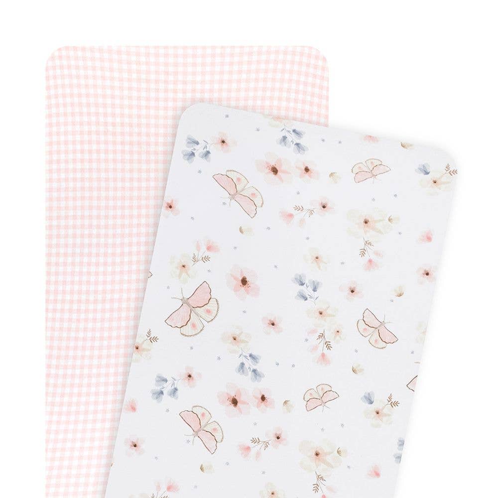 Living Textiles - 2pk Bassinet Fitted Sheets - Butterfly Garden