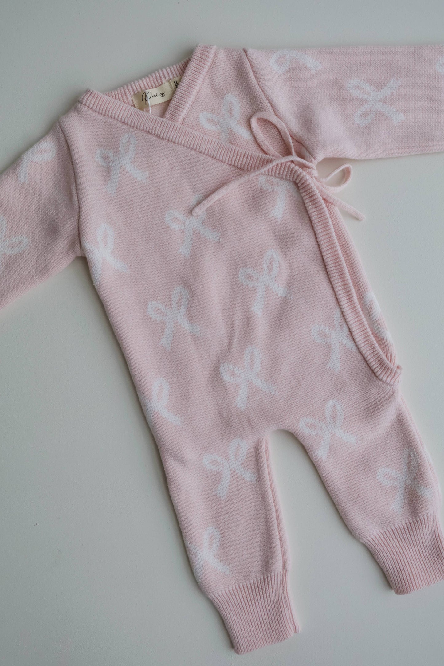 Petite + Co - KIMONO BOW ROMPER | BABY PINK