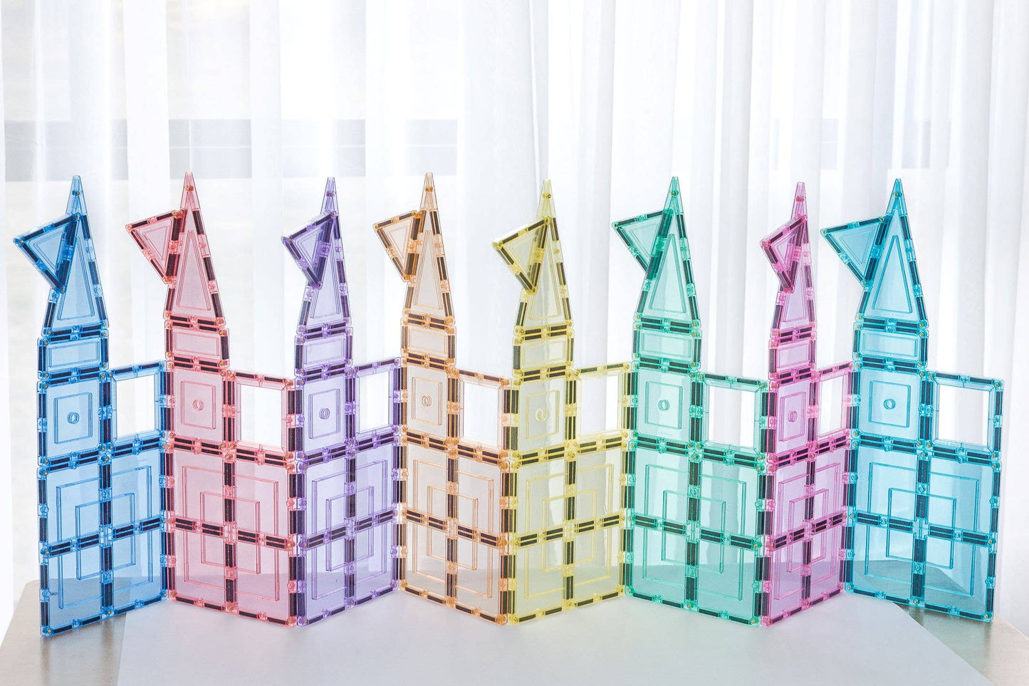 Learn and Grow Toys - Learn & Grow Magnetic Tiles - Pastel Builders Pack (112 Pc)