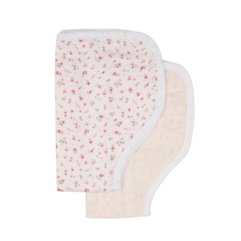 All4Ella - Burp Cloth 2pk - Pink Petals