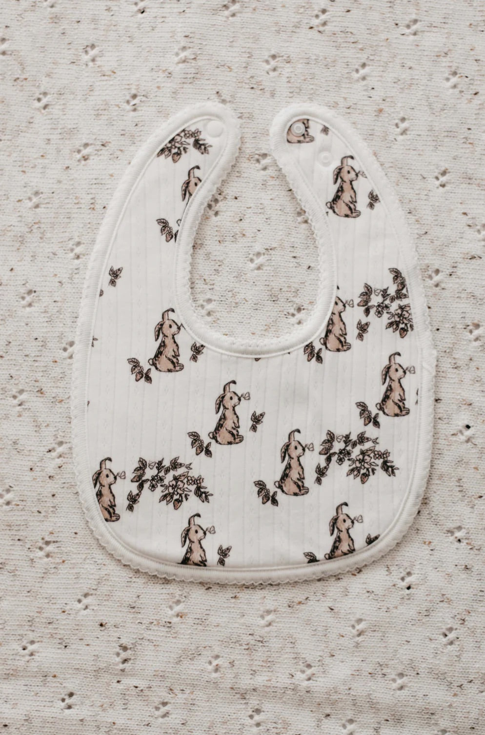 Bencer and Hazelnut Pointelle Bunny Bib
