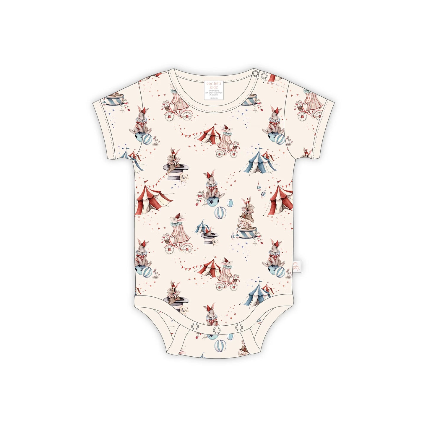 Confetti Kidz - Circus Bunnies Bamboo Bodysuit