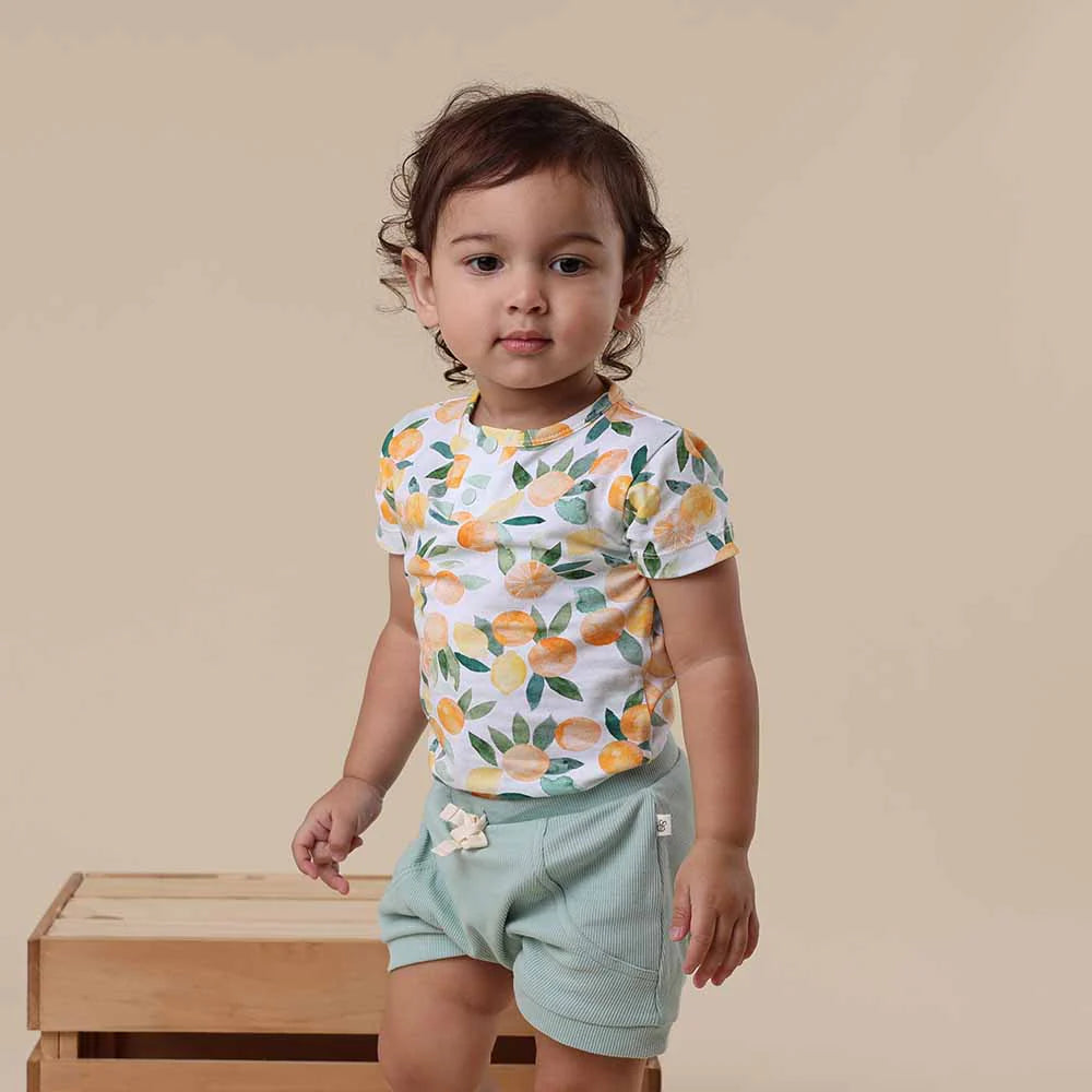 Snuggle Hunny - Citrus Squeeze Short Sleeve Organic Bodysuit