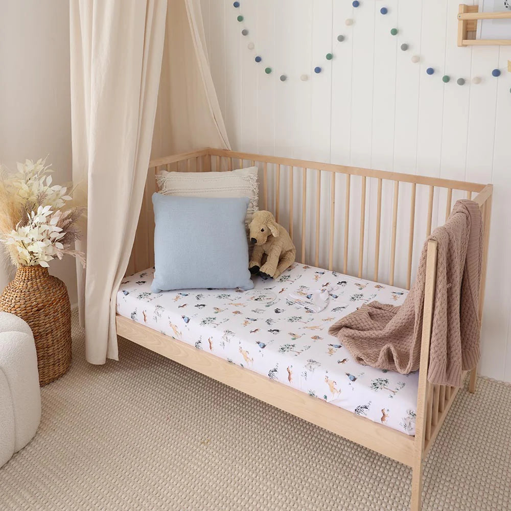 Snuggle Hunny - Dog Park Organic Fitted Cot Sheet