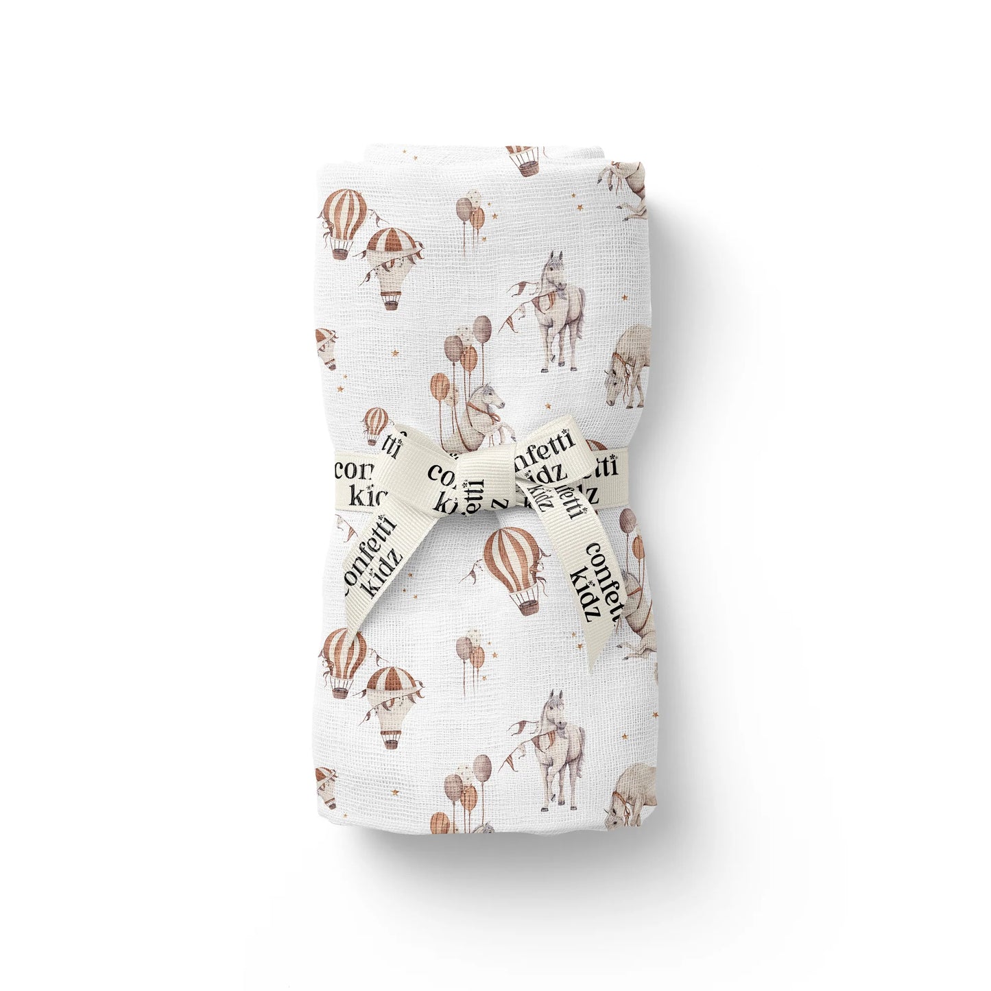 Confetti Kidz - Sky Stallions Organic Muslin Swaddle