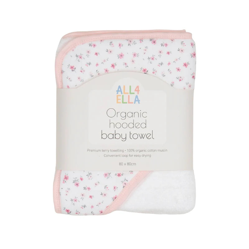 All4Ella - Hooded Towel - Pink Petals