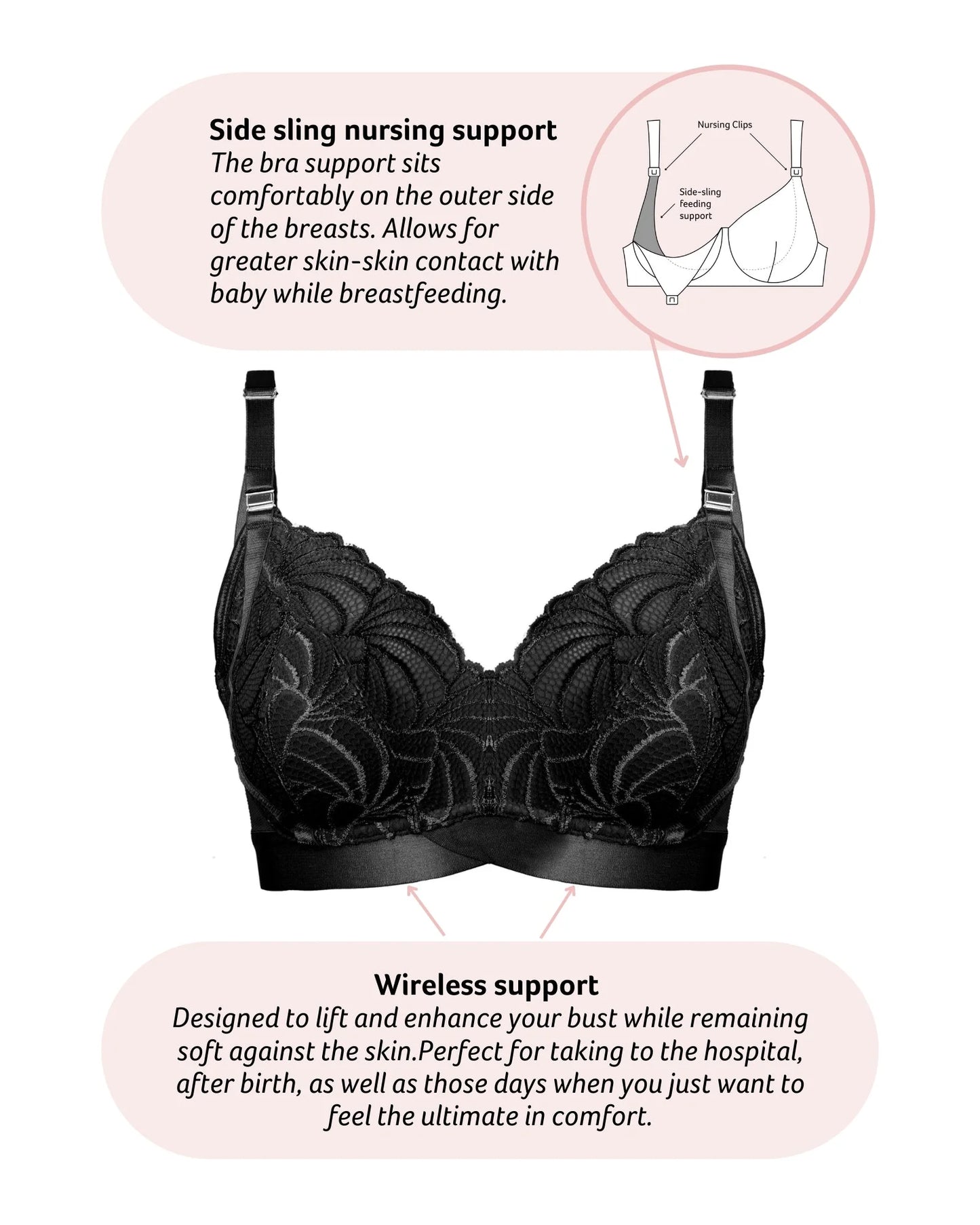 Warrior 2.0 Multifit Nursing Bra - Black