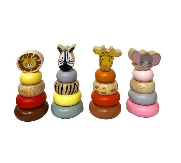 Wooden Mini Safari Animal Stacking Toy