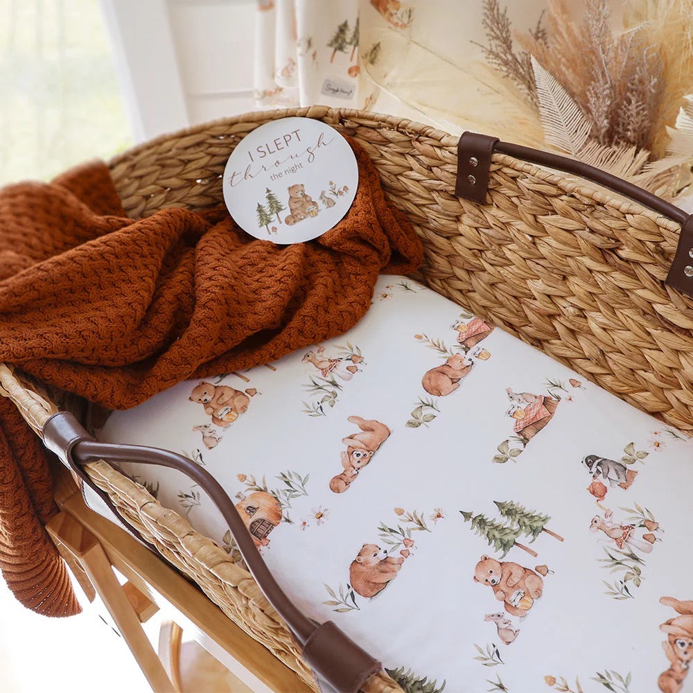 Bears Organic Bassinet/Change Pad Cover