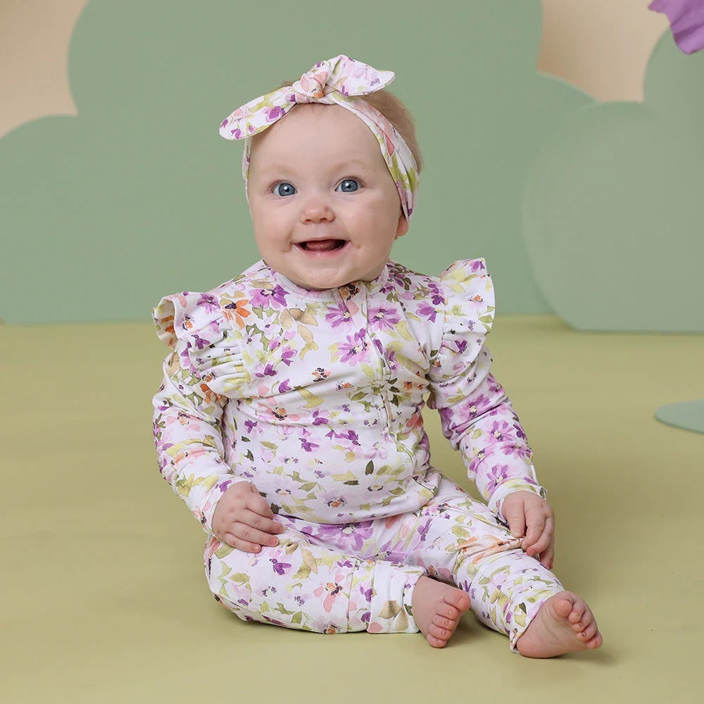 Isla Snugglesuit Convertible Romper With Frill