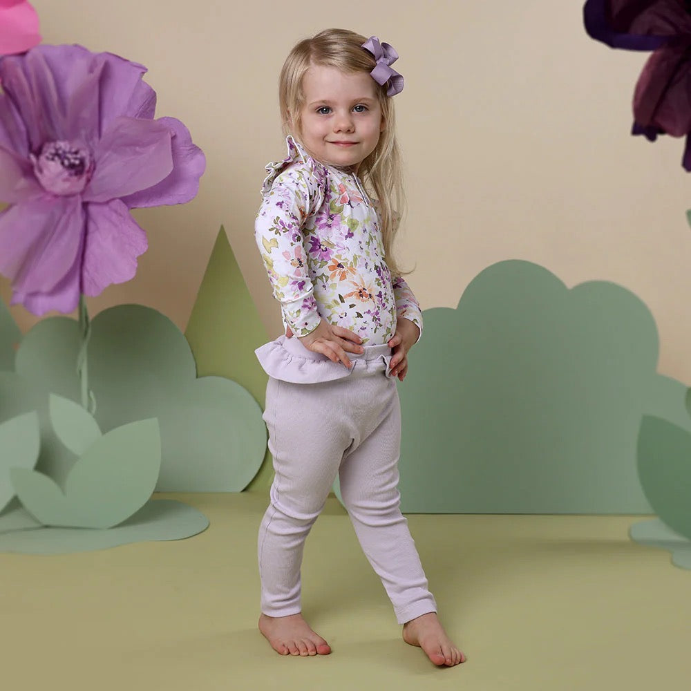 Lavender Organic Pant With Frill