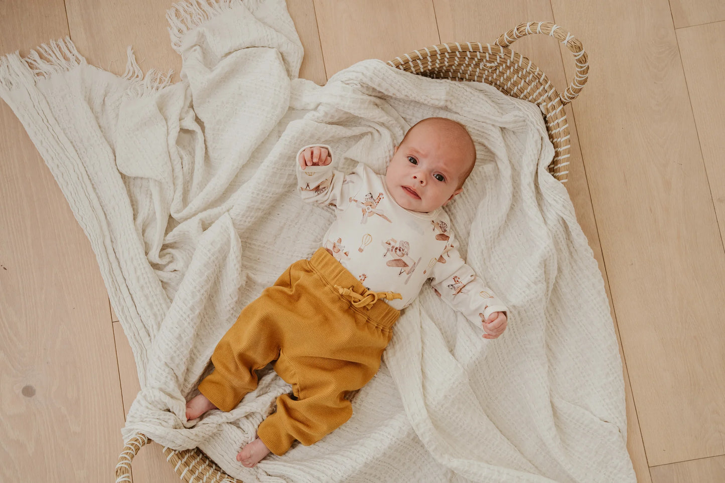 Ribbed Slouch Pants - Mustard