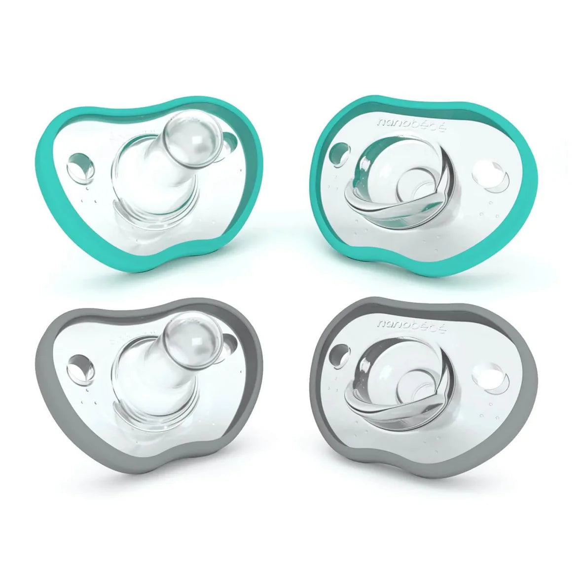 Flexy Pacifier - 4 Pack - Teal / Grey
