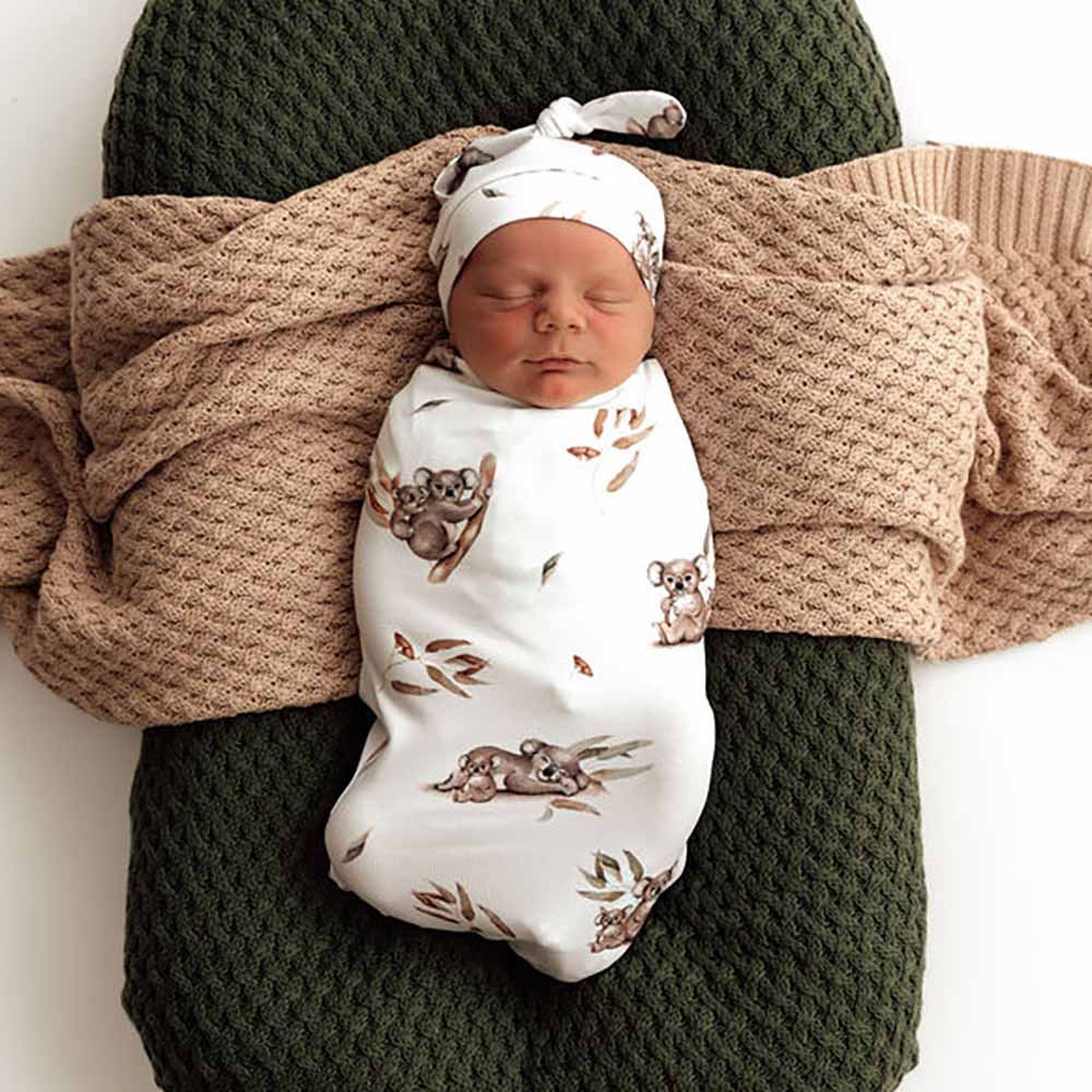 Snuggle Hunny - Koala Organic Snuggle Swaddle & Beanie Set