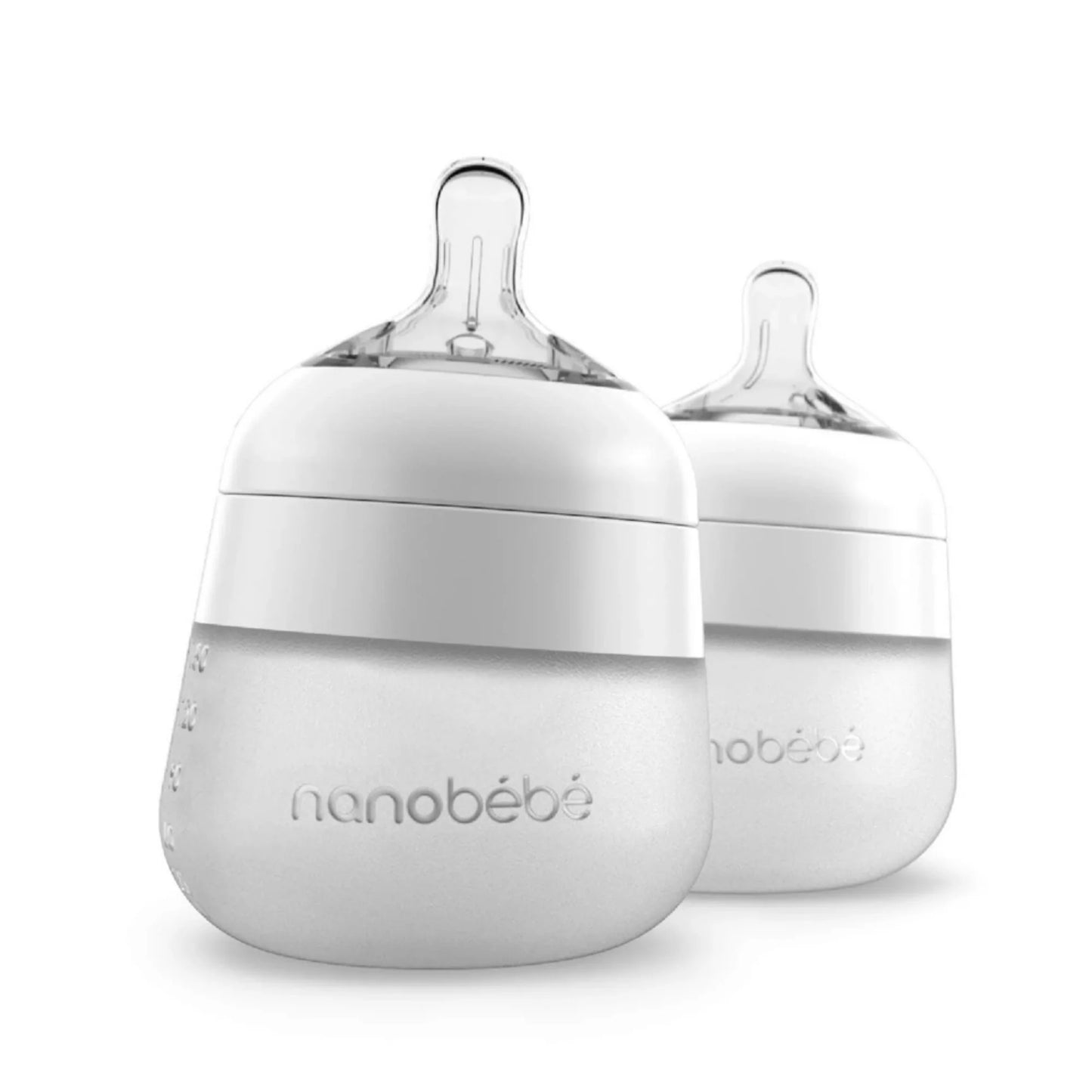 Silicone Bottle White 150ml - 2 Pack - Nanobebe