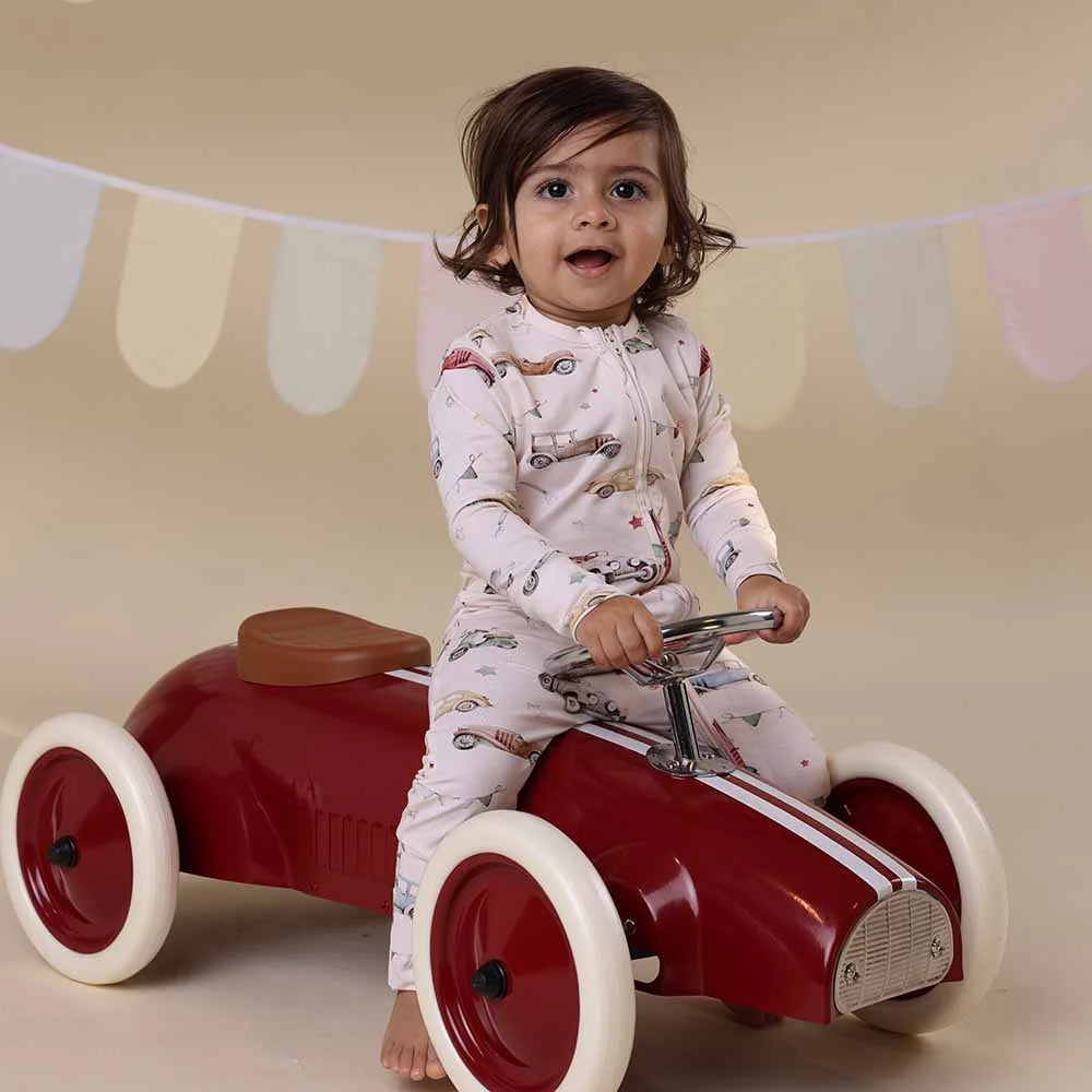 Snuggle Hunny - Vintage Cars Organic Snugglesuit Convertible Romper