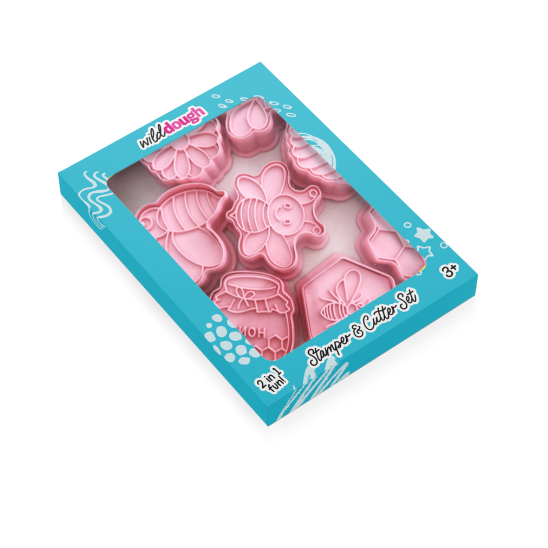 Wild Dough Playdough - Bees - Cutters and Stamps Set (w/s)