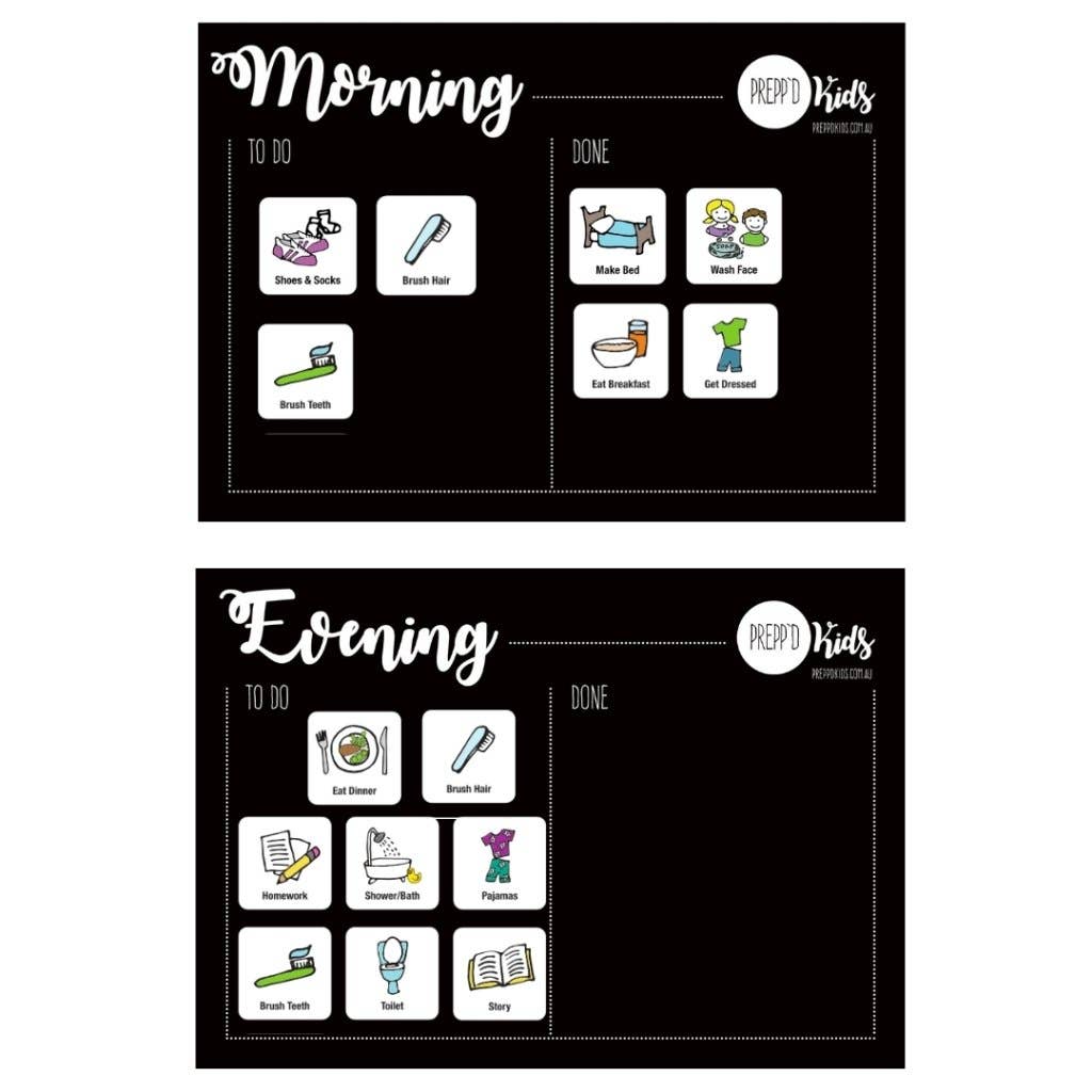 Morning & Evening Routine Chart Set (A4)