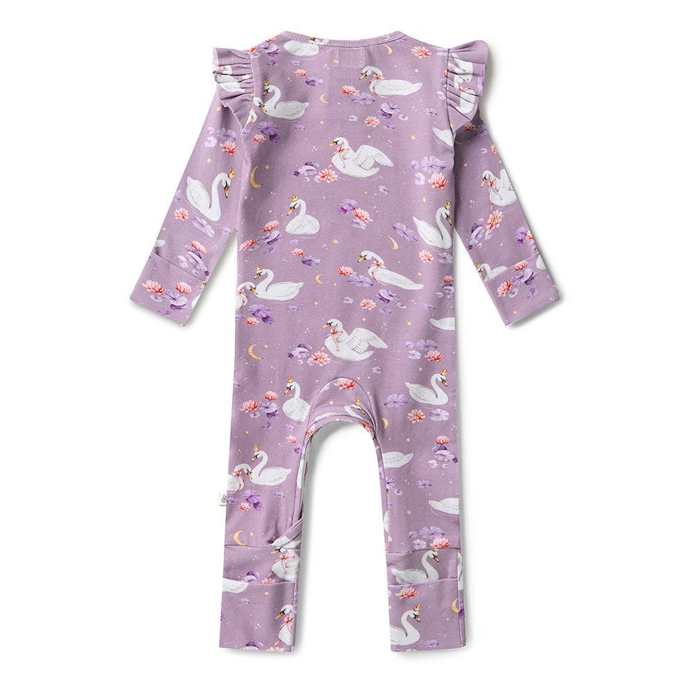 Snuggle Hunny - Swan Lake Organic Growsuit with Frill