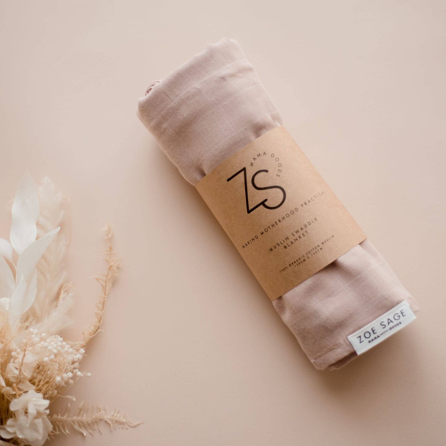 Zoe Sage - Organic Cotton Muslin Swaddle Wrap 120cm | Sunset