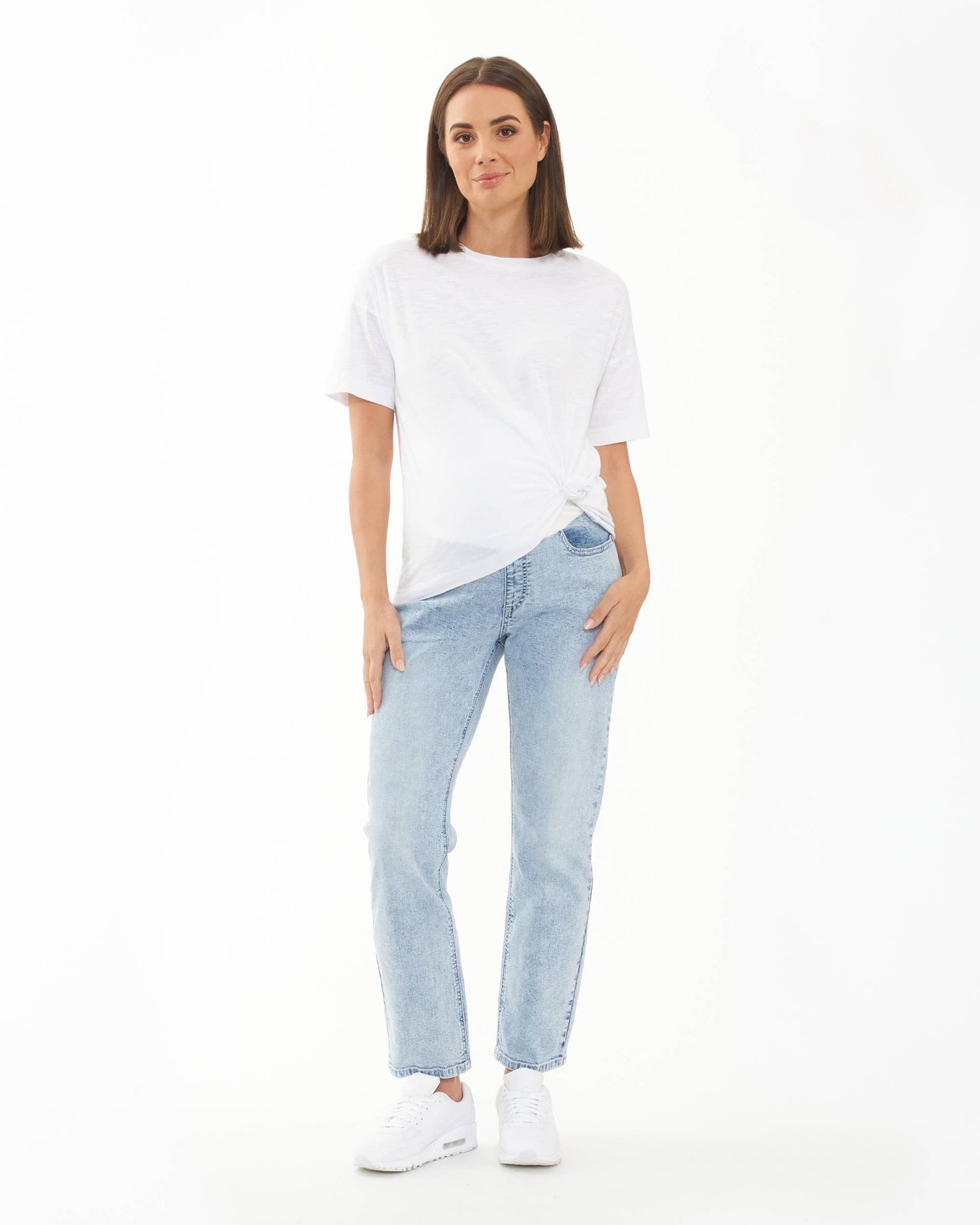 Ripe Maternity - Nova Over Bump Crop Jean Blue Haze