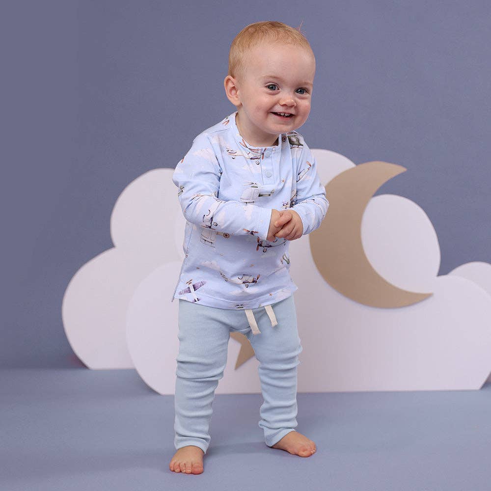Snuggle Hunny - Baby Blue Organic Pants