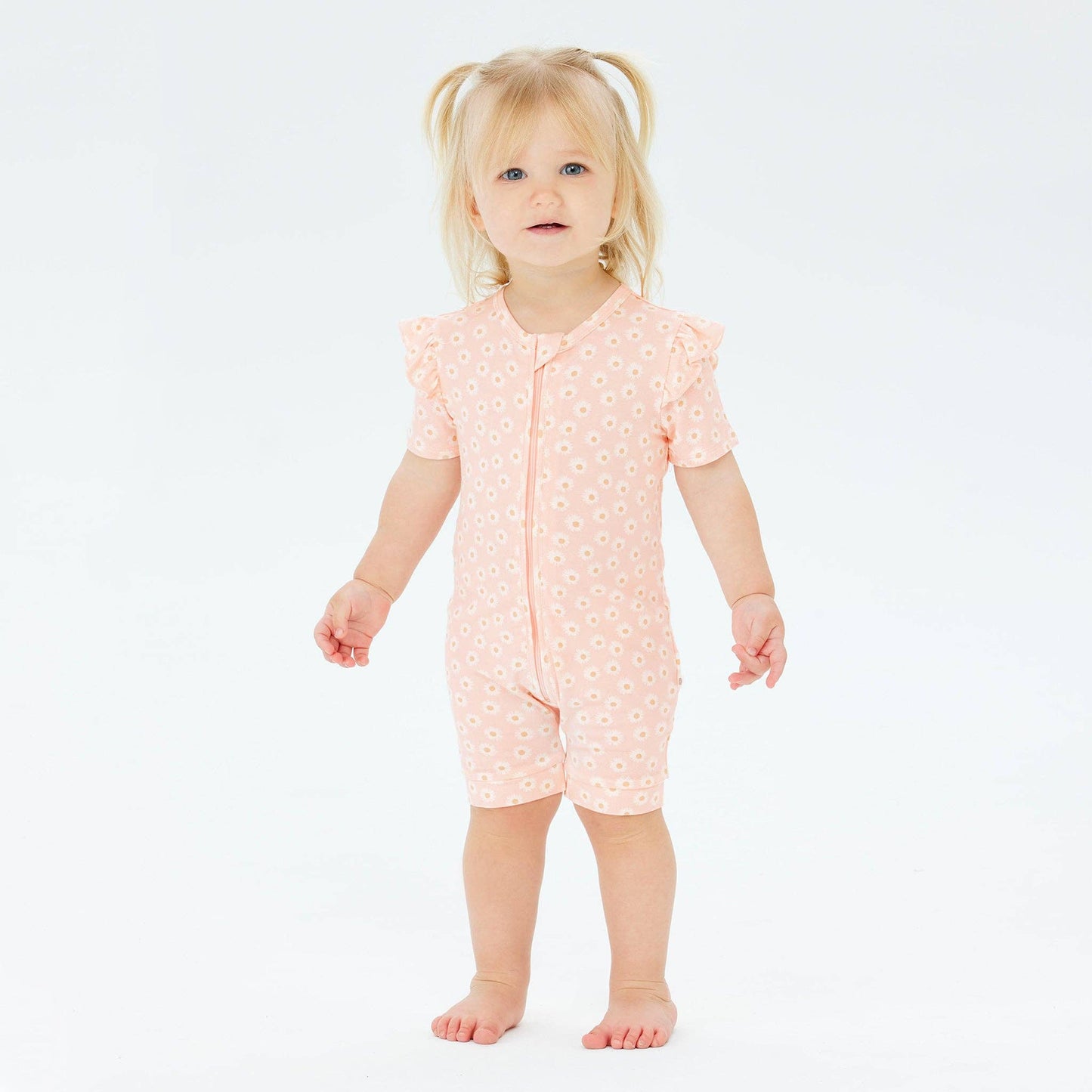 Kynd Baby - Day or Night Short Sleeve Frill Onesie - Daisy Charm