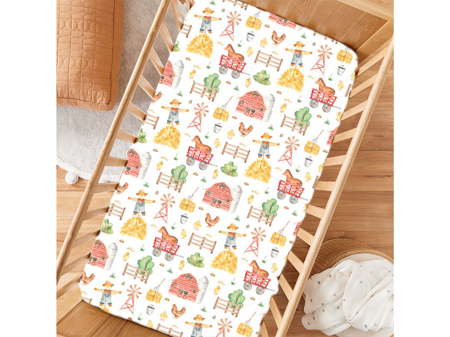 Savannah and Three - Farmyard Friends Cot Sheet