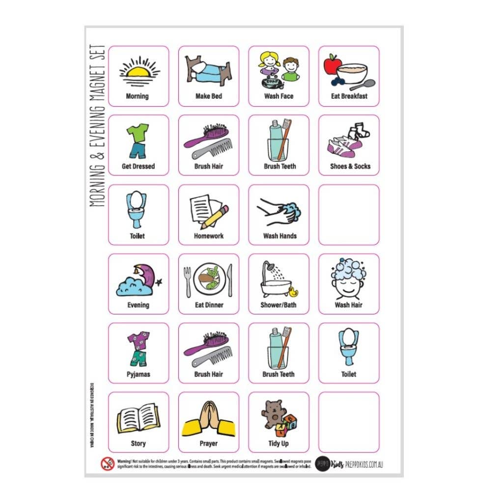 Morning & Evening Routine Chart Set (A4)