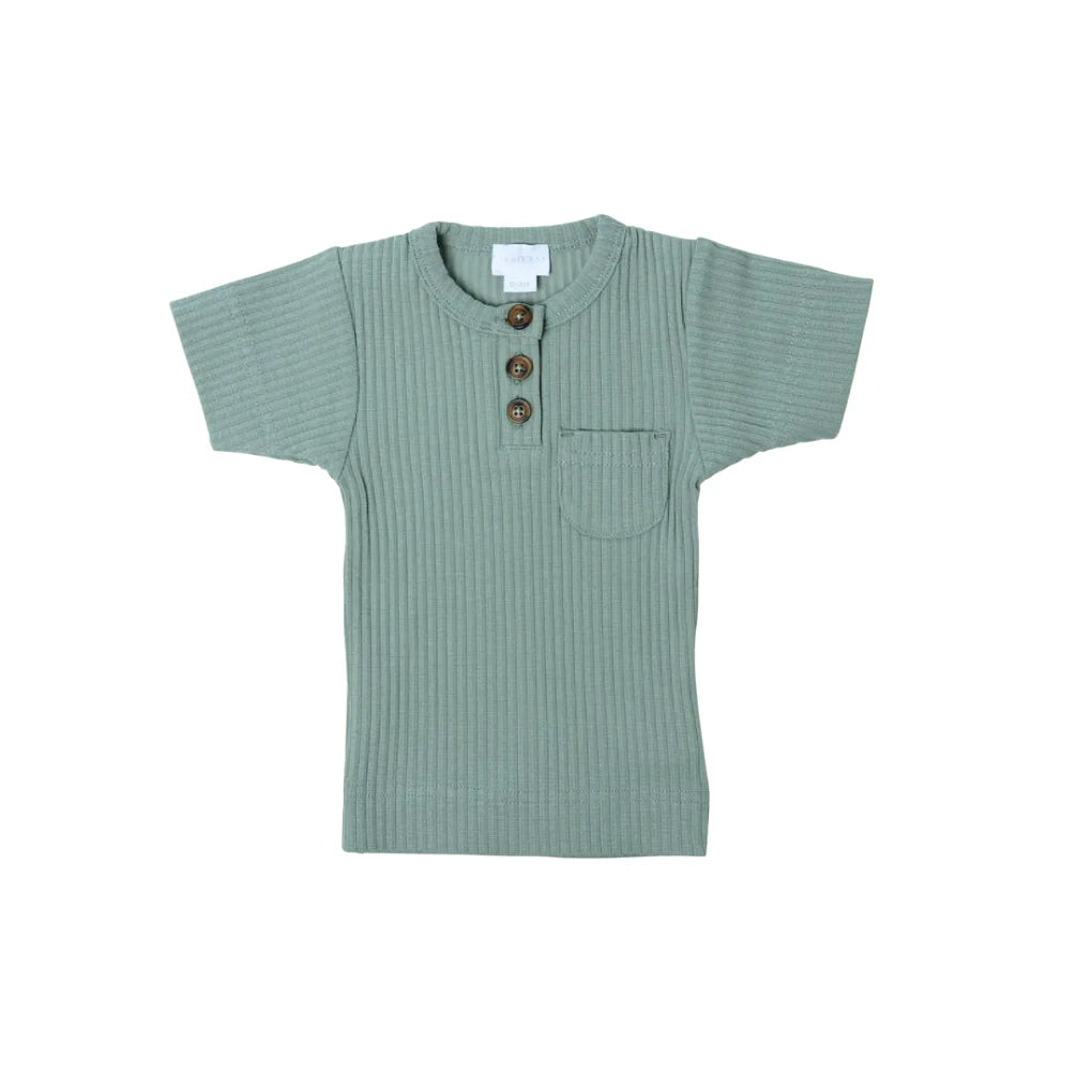 Sky Wide Rib Philippe Short Sleeve Top