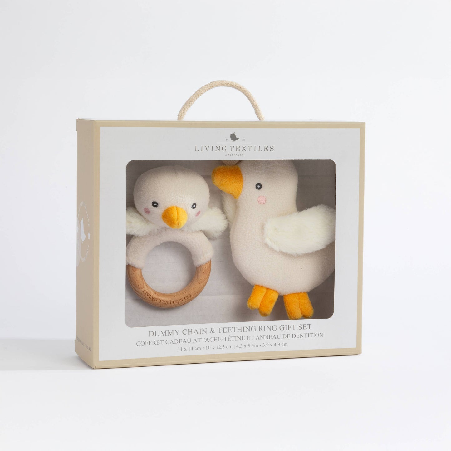 Living Textiles - Teething Ring & Dummy Chain Gift Set