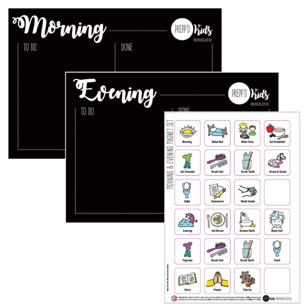 Morning & Evening Routine Chart Set (A4)
